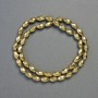 Hämatit-Perlen, facettiert, goldfarben, oval, Durchmesser 5×8 mm, Stranglänge ca. 41 cm