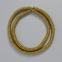 Perlen Einlagen Hämatit Rondell Farbe Dunkelgold, Durchmesser 6x2mm+-, Länge 42cm+- Strang