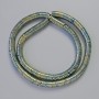 Hämatit Rondellperlen – Wellenform, Farbe Schwarzgold-Chamäleon, Durchmesser 6×1 mm, Länge ca. 42 cm, Strang