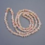 Rosa Opal-Chips-Perlen auf Schnur, Durchmesser 9x4–4x2 mm, Länge ca. 78 cm