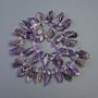 Amethyst-Perlen aus natürlichem Amethyst – Nuggets mit Glasperlen, assortiert nach Größen, Durchmesser 8×12×26 mm ±, Länge ca. 40 cm auf Schnur