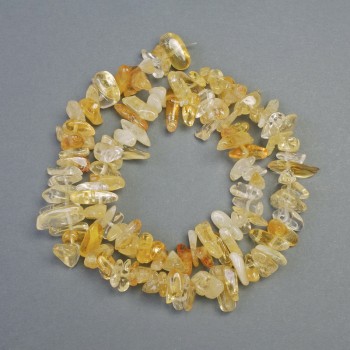Citrin-Chips aus natürlichem Stein, Durchmesser ca. 14×6 mm, Länge ca. 40 cm, auf Faden