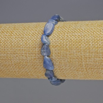 Armband aus Kyanit, natürlicher Stein, facettierte Perlen, Ø 8×10×5 mm ±, Länge ca. 18 cm ± Stretch-Armband