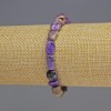 Charoit-Armband, natürlicher Stein, getrommelte Perlen, Perlen-Größe 8 × 8 × 5 mm, Länge ca. 18 cm, elastisch