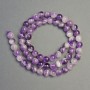 Amethyst-Chevron-Perlen auf Schnur, Naturstein, glatte Kugeln, Durchmesser 6 mm, Länge ca. 39 cm