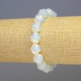 Armband aus Opalit, synthetischer Mondstein, facettiert, Durchmesser ca. 11 × 11 mm, Länge ca. 18 cm, elastisches Stretcharmband