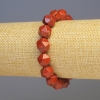 Stretch-Armband aus rotem Jaspis, natürlicher Stein, facettierte Kugeln, Durchmesser 11 × 11 mm, Länge ca. 18 cm