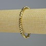 Armband aus facettierten Hämatit-Rondellen in Goldfarbe, Durchmesser 6×4 mm, Länge ca. 18 cm, Stretch
