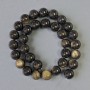 Sonnenobsidian-Perlen auf Schnur, glatte Kugeln, Durchmesser 12 mm (±), Länge 38 cm