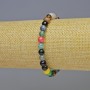 Armband Assorti glatte und facettierte Kugeln, Durchmesser ca. 6 mm, Länge ca. 18 cm, Stretch