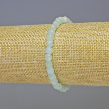 Angelit-Armband, facettierte Würfel 5x5 mm, Länge ca. 18 cm, Elastikband