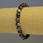Armband aus silberglänzendem Obsidian, glatte Kugeln, Ø ca. 8 mm, Länge 18 cm Stretcharmband