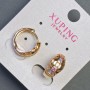 Xuping Ohrringe 18K-Vergoldung mit bunten Kristallen, Durchmesser 15×8 mm+