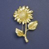 Sonnenblume Brosche und Anhänger, 55×35 mm, goldfarbenes Metall