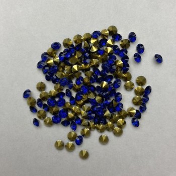Blaue Strasssteine, Durchmesser ca. 3,3 mm, Verpackung ca. 4 g