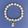 Armband «Weiße Mallorca» aus Acryl, Durchmesser 8 mm, Länge 113 cm ±, Länge 18 cm ±, Stretcharmband