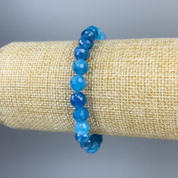 Armband aus Apatit, facettierte Kugeln 8 mm, Länge ca. 18 cm, elastisches Band