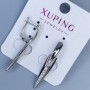 Xuping rhodiumbeschichtete Ohrringe mit weißen Steinen, Länge 38 mm +