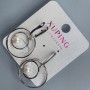 Ohrringe Xuping Rhodiumbeschichtung mit Mallorca-Perle, Durchmesser 6 mm und Ringe, Durchmesser 22–14 mm, Länge 35 mm +