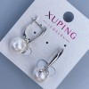 Xuping Rhodiumbeschichtete Ohrringe mit Mallorca-Perle 10 mm, Länge ca. 25 mm
