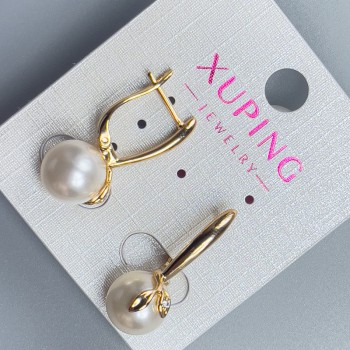 Ohrringe Xuping 18K-Vergoldung mit Perle 10 mm +-, Länge 25 mm +