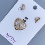 Xuping Ohrstecker 'Vogel' und Anhänger 'Herz mit Vogel', Länge 26 mm + Vergoldung 18K