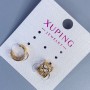 Doppel-Ohrclip Xuping mit Muster, 10×8 mm ± Vergoldung 18K