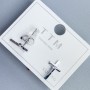 Kugel-Ohrstecker Kreuz Xuping Rhodiumbeschichtet 12×7 mm