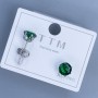 Kugel-Ohrstecker Xuping mit grünem Stein 6 mm ± Rhodiobeschichtung