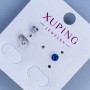 Kugel-Ohrstecker Xuping mit blauem Stein, 4 mm ± rhodiniert
