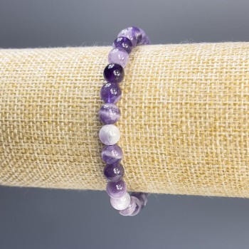 Amethyst-Armband mit glatten Kugeln Ø 6 mm, Länge 18 cm, Stretch
