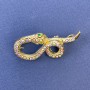 Brosche-Anhänger „Schlange“, goldfarbenes Metall, 44×20 mm +
