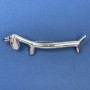 Brosche Dackel aus silbernem Metall 21×85 mm+