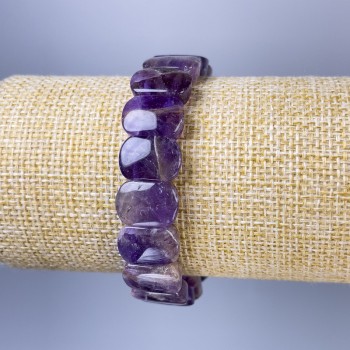 Armband Amethyst-Glieder, Durchmesser 14 × 10 mm, Länge ca. 18 cm, elastisch