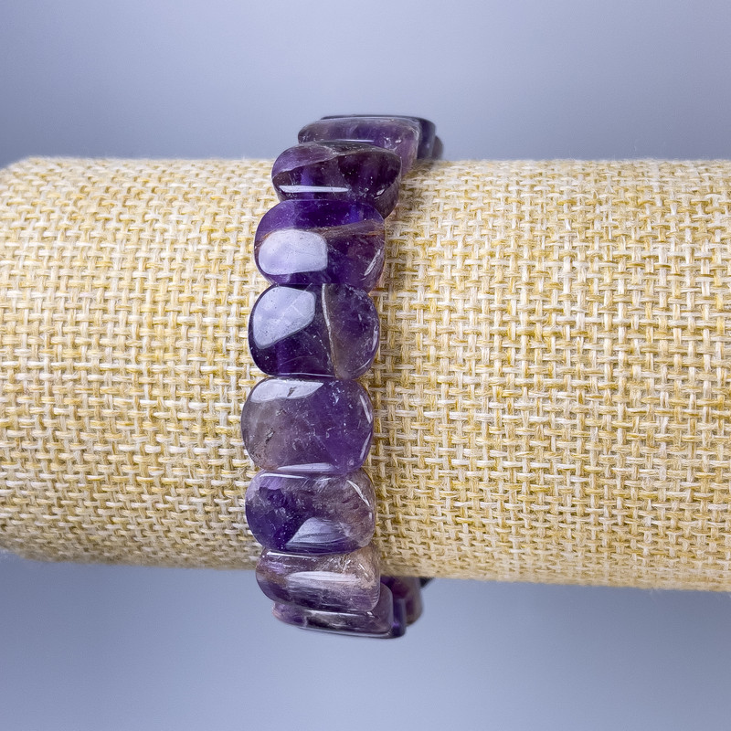 Armband Amethyst-Glieder, Durchmesser 14 × 10 mm, Länge ca. 18 cm, elastisch