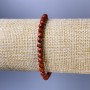 Armband aus rotem Jaspis, facettierte Würfel, Durchmesser ca. 5 mm, Länge ca. 18 cm, Stretcharmband