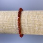 Armband aus facettierten Karneolwürfelperlen, Durchmesser 5 mm, Länge ca. 18 cm, auf elastischem Stretchband