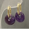 Ohrringe mit Amethyst, Durchmesser ca. 15 mm, Gesamtlänge ca. 27 mm