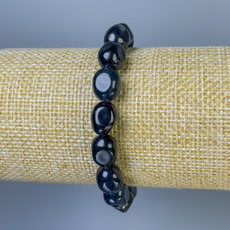 Armband aus getöntem Quarz, Trommelperlen 12×9 mm, Länge ca. 18 cm, Stretch