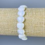 Mondstein-Herz-Armband, Durchmesser ca. 12 x 12 mm, Länge ca. 18 cm, Elastisches Armband