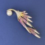 Brosche »Ästchen mit Perle« und weißen Strasssteinen, goldfarbenes Metall 74×24 mm+