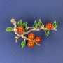 Brosche 'Ästchen' mit Karneol, goldfarbenes Metall 48x32 mm+