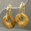 Ohrringe aus Landschaftsjaspis, donutförmige Form, Ø 18 mm, Länge ca. 30 mm