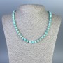 Amazonit-Kette mit facettierten Würfelperlen, Kantenlänge ca. 6 mm, Länge ca. 50 cm, mit Verschluss