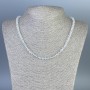 Kette aus Bergkristall mit facettierten Würfelperlen 4,5×4,5 mm, Länge ca. 50 cm, mit Verschluss