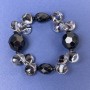 Armband aus Murano-Glas mit Schmetterling, Durchmesser 15×12 mm +-, Achat facettierte Kugel 18 mm +-, Barilletperle 16×12 mm +-, Länge ca. 18 cm +-, elastisch