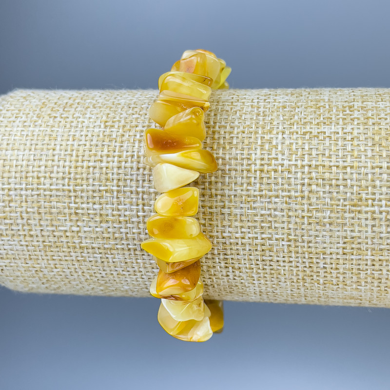 Armband Bernstein-Chips, Durchmesser 10–16 × 4–7 mm, Länge ca. 18 cm, Stretcharmband