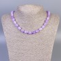 Halskette aus Lavendel-Amethyst, facettierte Perlen, Durchmesser 11×7 mm, Länge ca. 45 cm, mit Verschluss