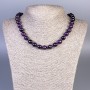 Violette Katzenaugen-Perlenkette, glatte Perlen, Durchmesser ca. 10 mm, Länge ca. 45 cm, mit Verschluss