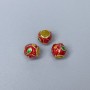 Cloisonsperle Cloisonné rot-grün 7×7 mm